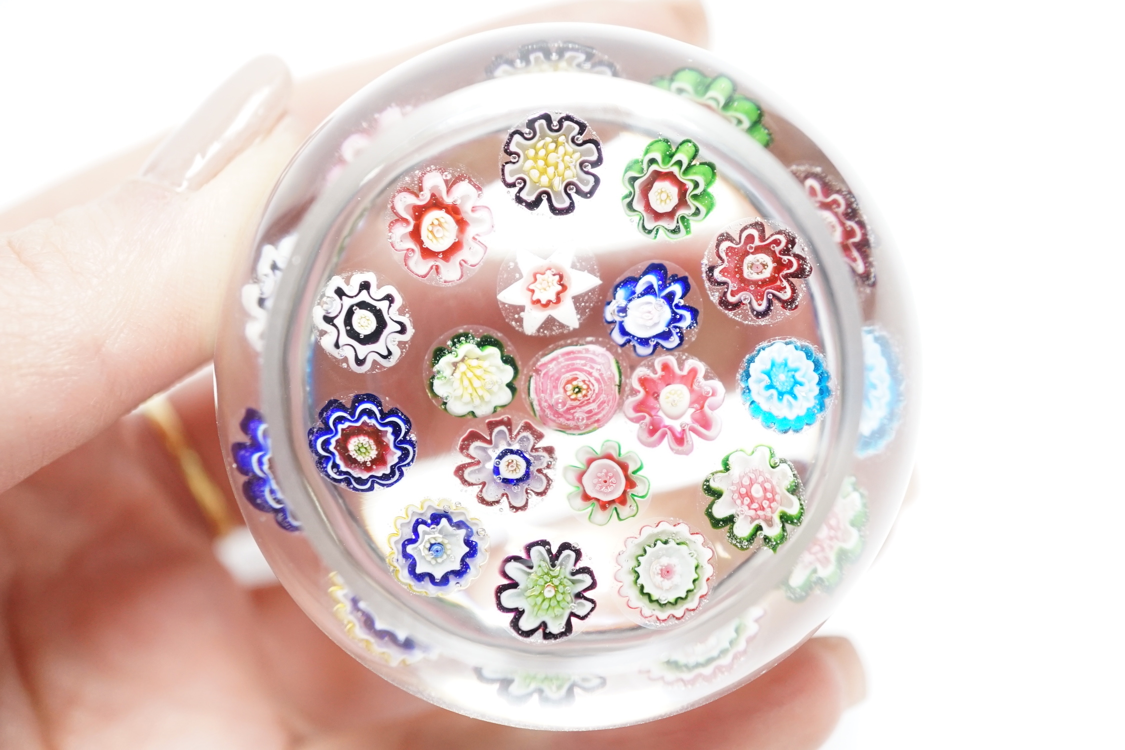 A Clichy glass spaced millefiori paperweight, 5.5cm